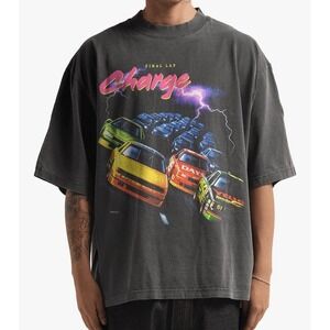 Vintage Racing T-Shirt Washed Cotton Graphic Tee Menswear